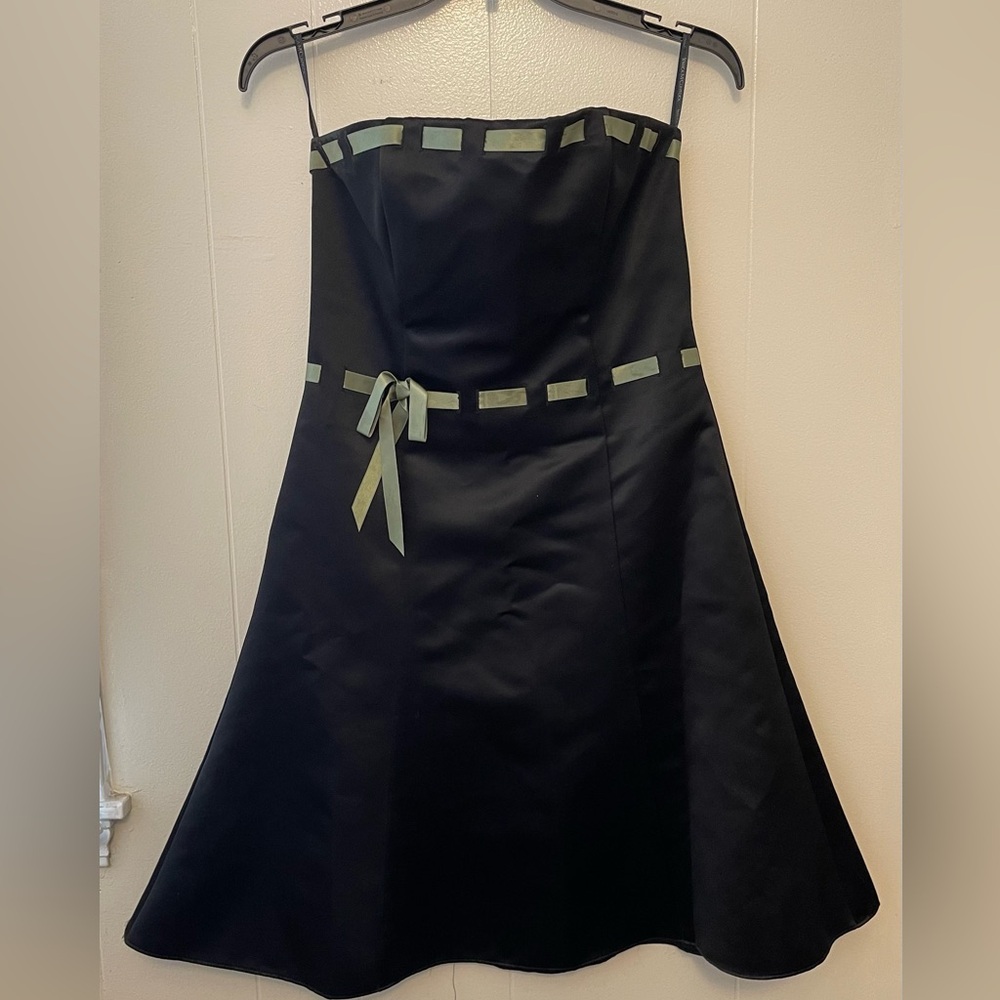 Jessica McClintok Party Dress Black Fit and Flare 7/8.